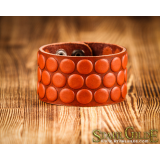 Genuine Leather Bracelet Cuff Wristband Bubbles Knotwork  Carving Leather 